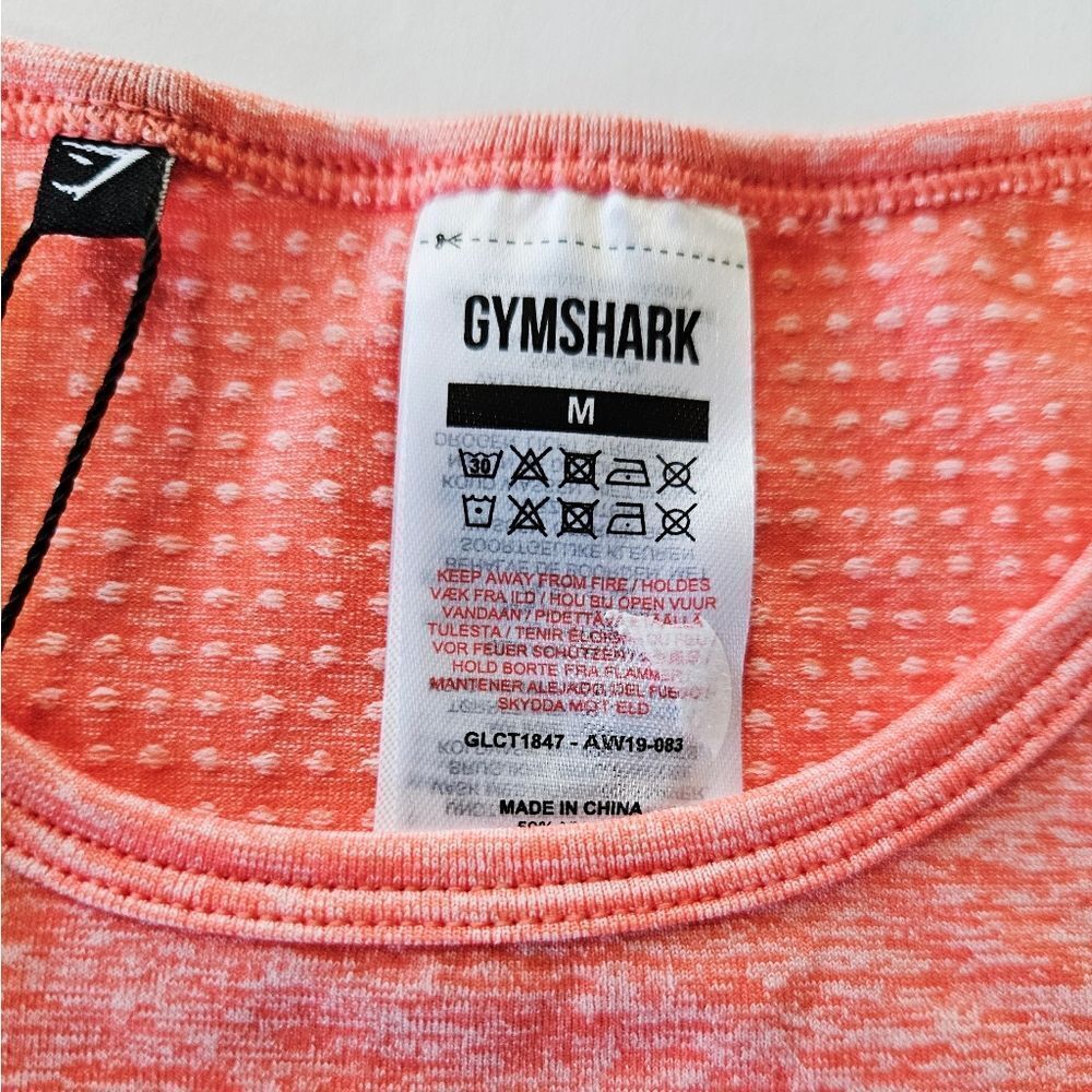 NWT Gymshark Vital Seamless Compression Long Sleeve Crop Top in Coral Marl M - Picture 10 of 13